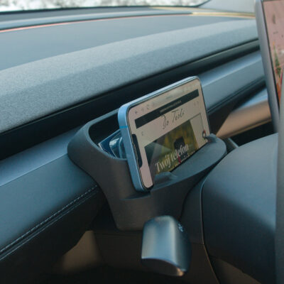 Uchwyt na telefon i okulary za kierownicę do tesli