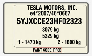 tabliczka znamionowa tesla