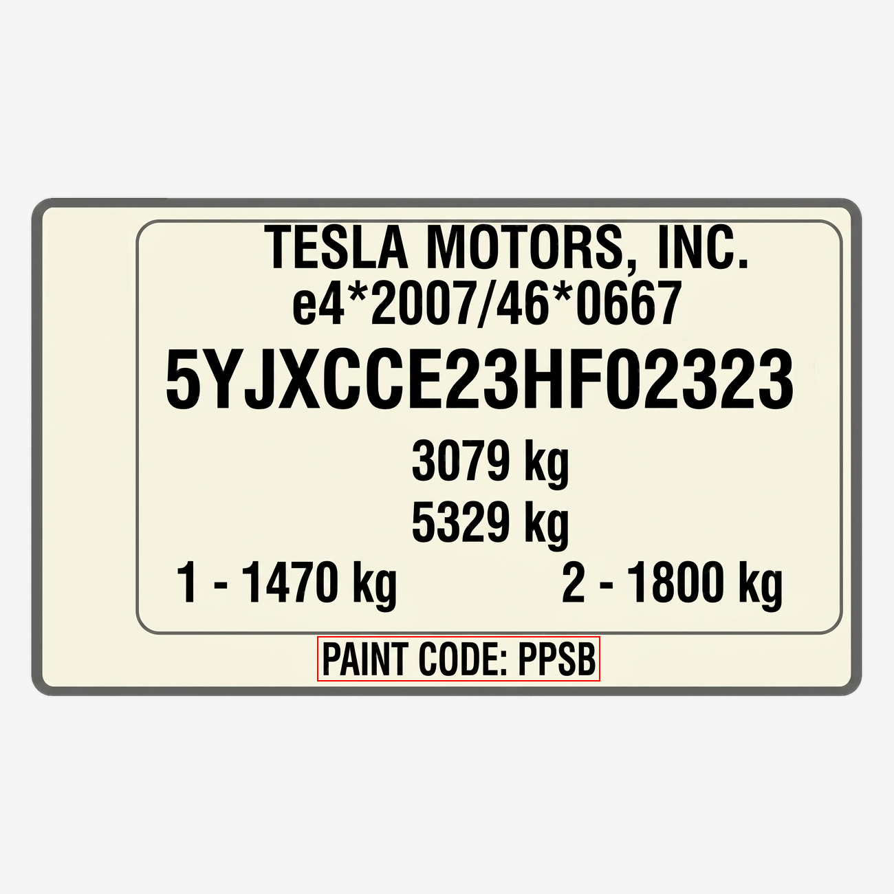 tabliczka znamionowa tesla